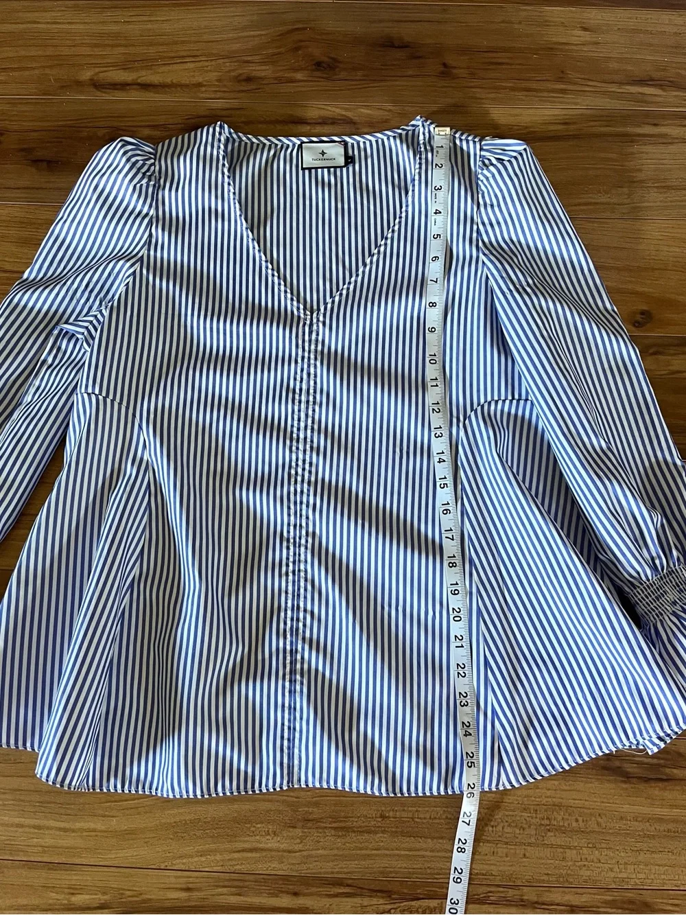 Tuckernuck Blue Stripe Easton Blouse Medium